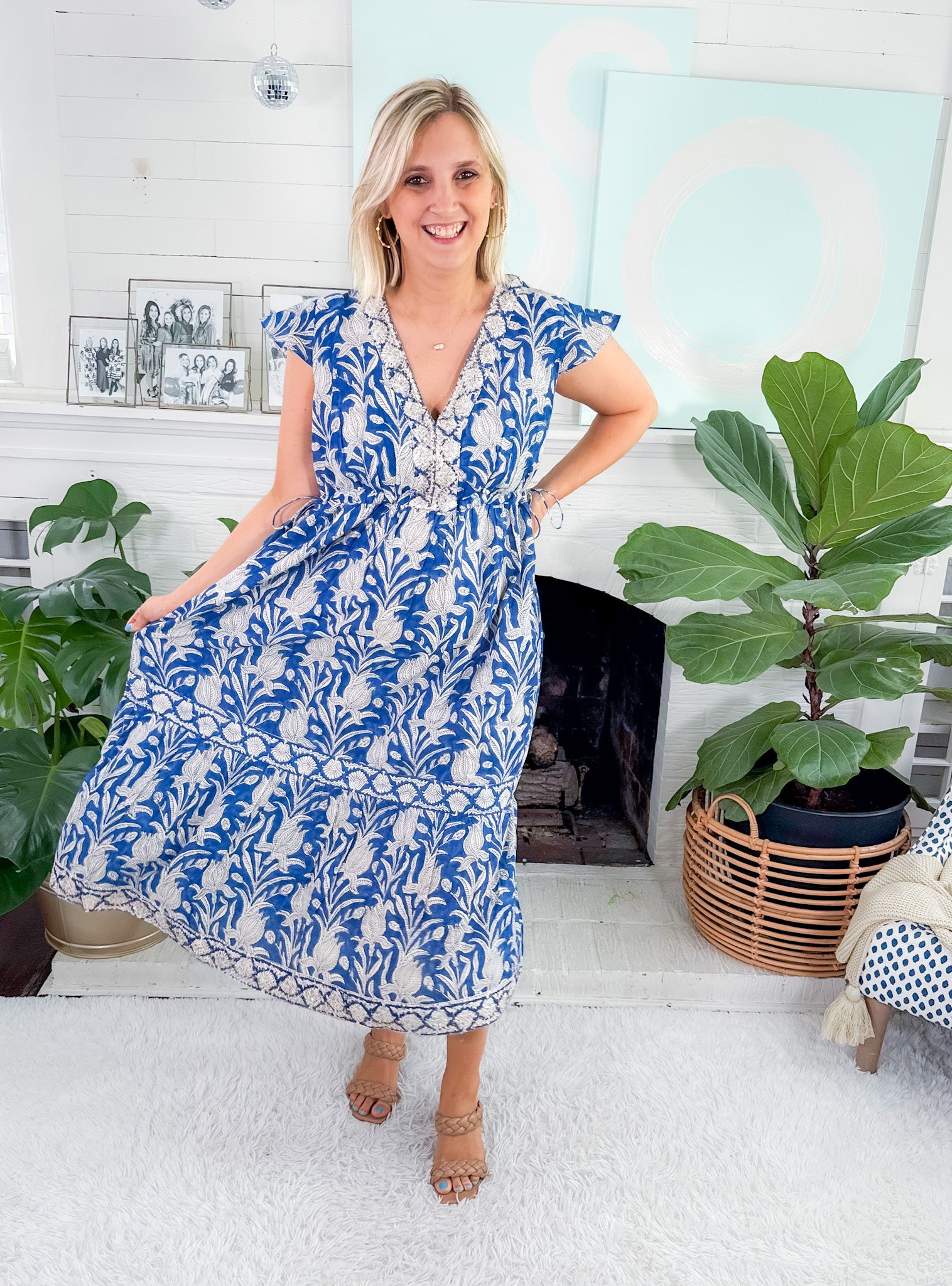 Lamu Blue Midi Dress Azure and Indigo