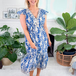 Lamu Blue Midi Dress Azure and Indigo