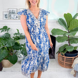 Lamu Blue Midi Dress Azure and Indigo