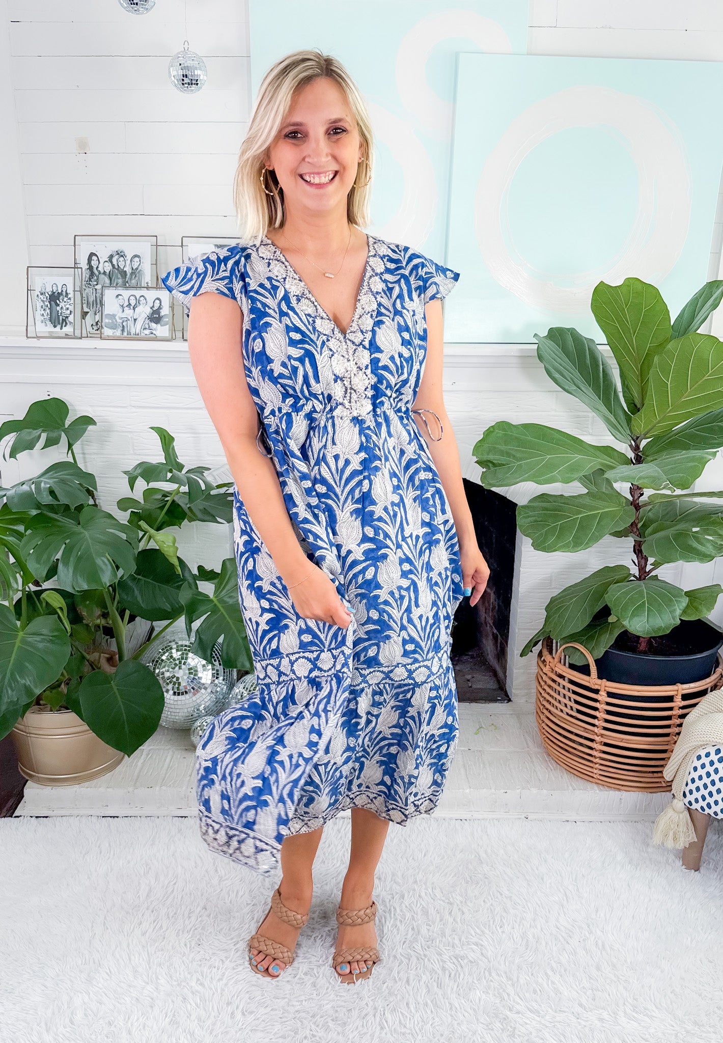Lamu Blue Midi Dress Azure and Indigo