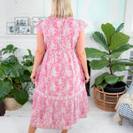 Lamu Pink Midi Dress Azure and Indigo