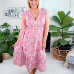 Lamu Pink Midi Dress Azure and Indigo