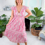 Lamu Pink Midi Dress Azure and Indigo