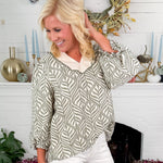 Lariat Sage Boho Leaf Top Jodifl