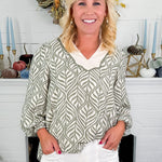 Lariat Sage Boho Leaf Top Jodifl