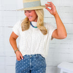 Lark Off White Cable Sweater Entro