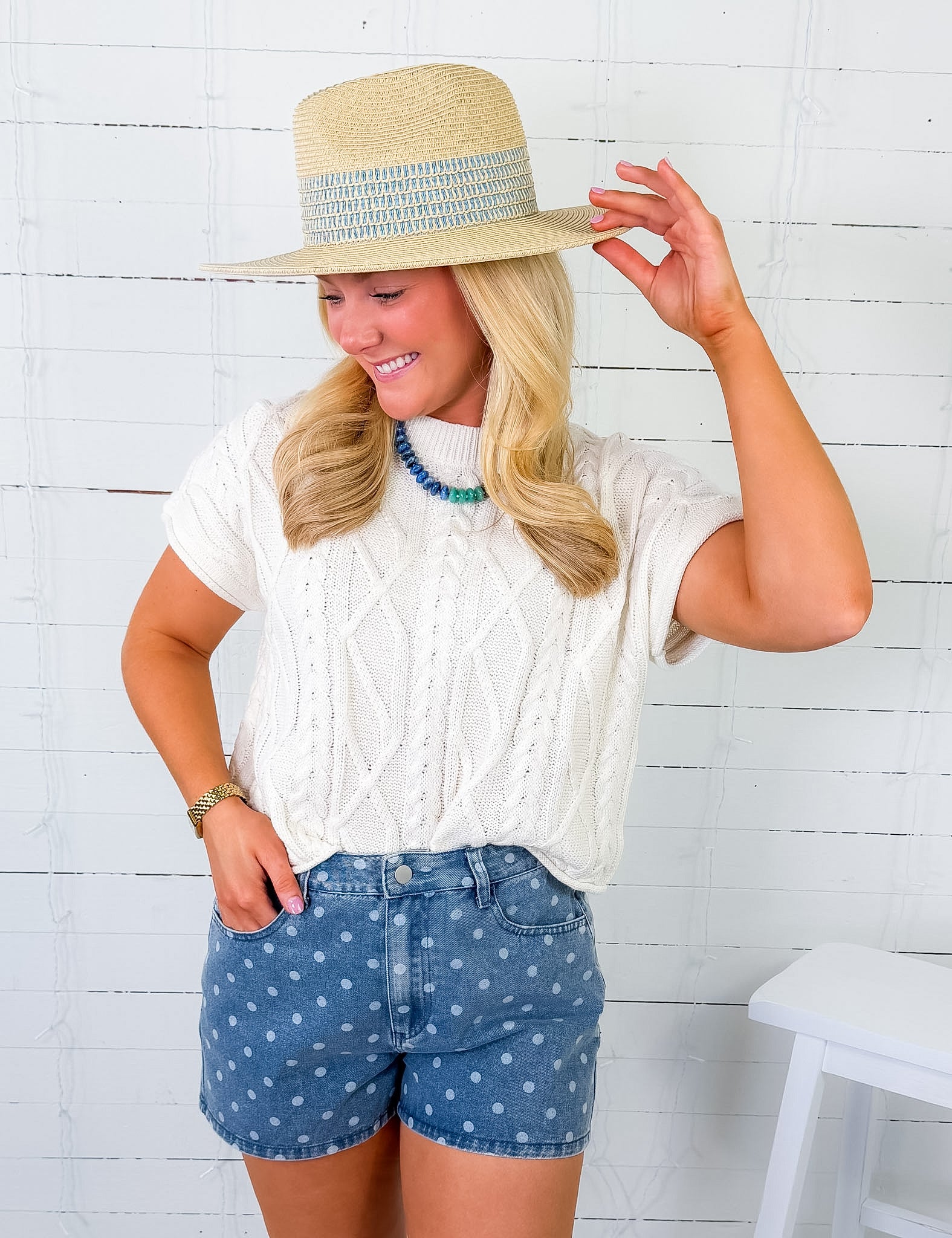 Lark Off White Cable Sweater Entro