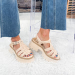 Latice Oatmeal Knit Chunky Heel Platform Sandal Dolce Vita