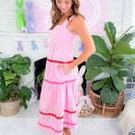 Laurel Pink Ric-Rac Maxi Dress