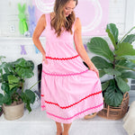 Laurel Pink Ric-Rac Maxi Dress