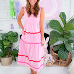 Laurel Pink Ric-Rac Maxi Dress