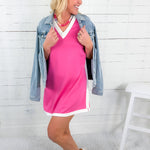 Lauren Candy Pink Scuba Mini Dress Entro