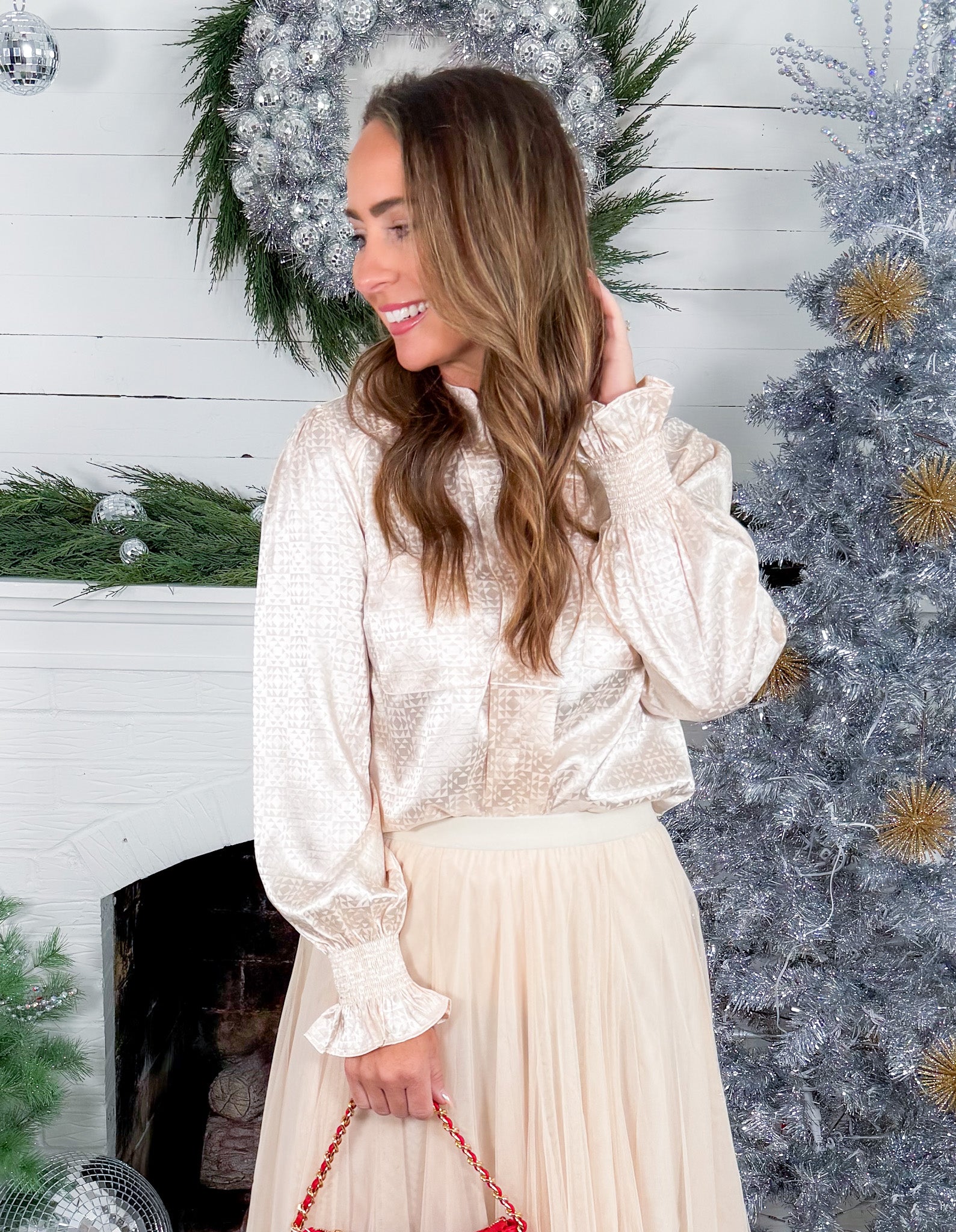 Lawry Champagne Satin Top