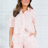 Lawson Pink Eyelet Button Shorts