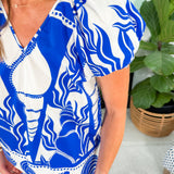 Lea Cobalt Seashells Top Maude Vivante 