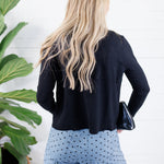 Leah Black Ultra Soft Crewneck Cardigan Be Cool