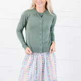 Leah Spruce Ultra Soft Crewneck Cardigan Be Cool