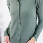 Leah Spruce Ultra Soft Crewneck Cardigan Be Cool