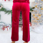 Leigh Deep Cherry Velvet Pants