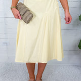 Lemon Godet Pleated Midi Skirt Le Lis 