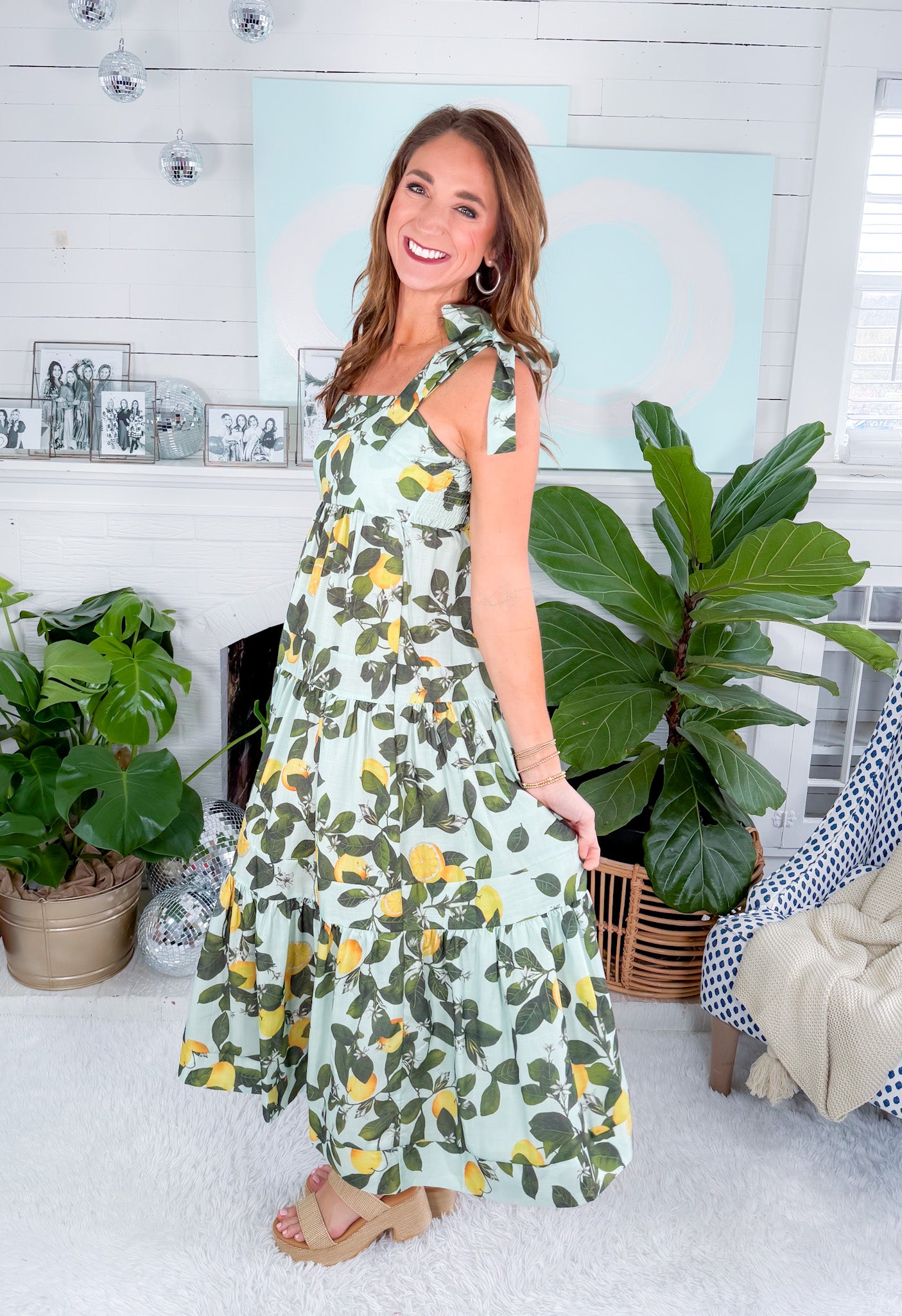 Lemon Grove Aqua Maxi Dress