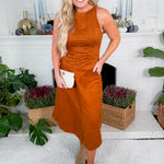 Lena Tree Bark Faux Suede A-Line Maxi Skirt Velvet Heart