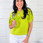 Lenora Lime Puff Sleeve Sweater GLAM