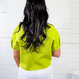 Lenora Lime Puff Sleeve Sweater GLAM