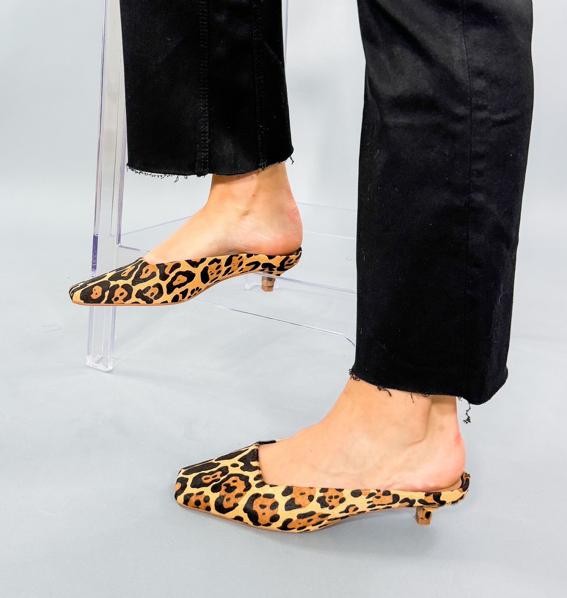 Leopard Kitten Heel Slides Matisse