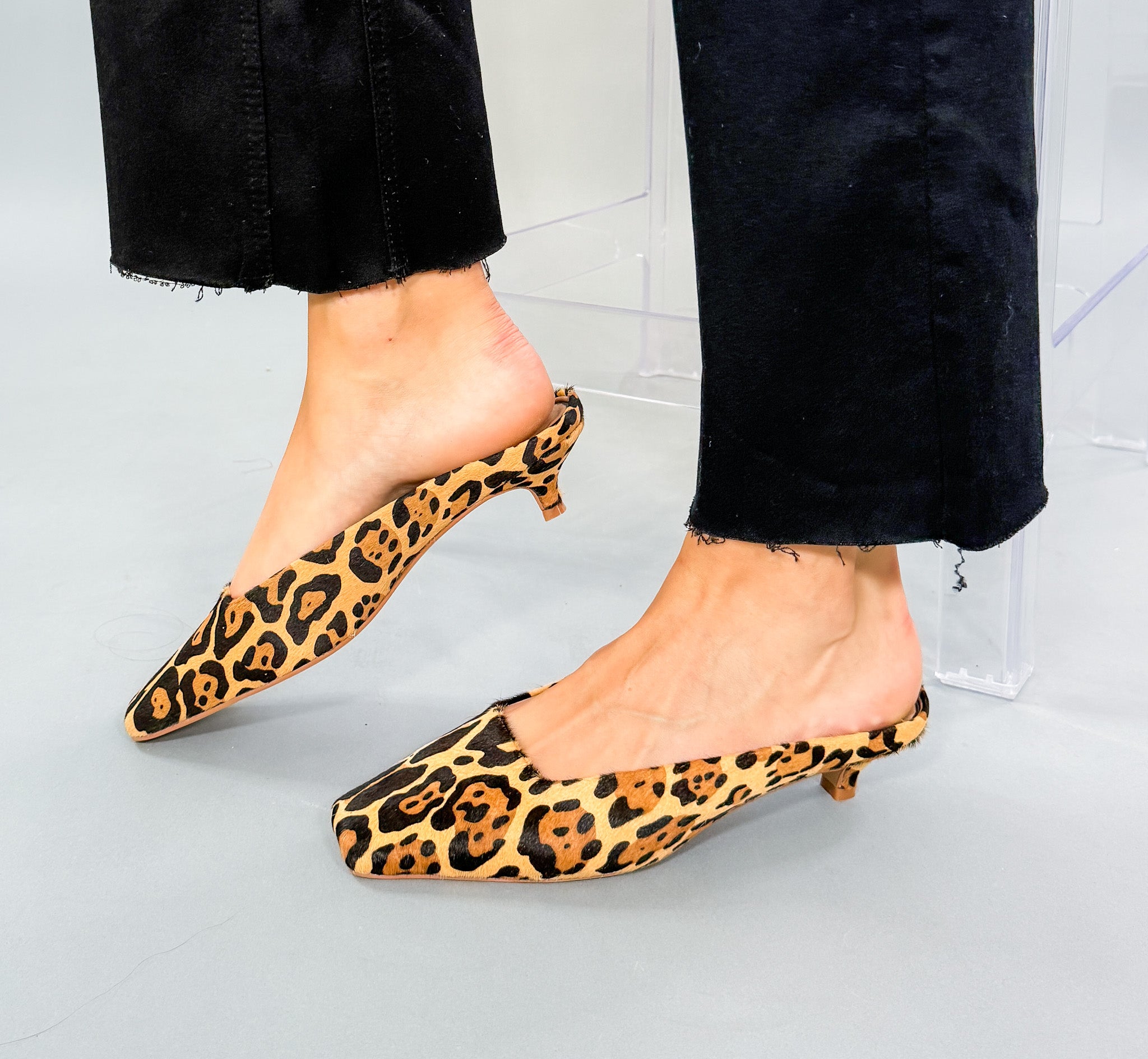 Leopard Kitten Heel Slides Matisse