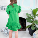 Levy Kelly Green Button Front Mini Dress