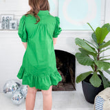 Levy Kelly Green Button Front Mini Dress