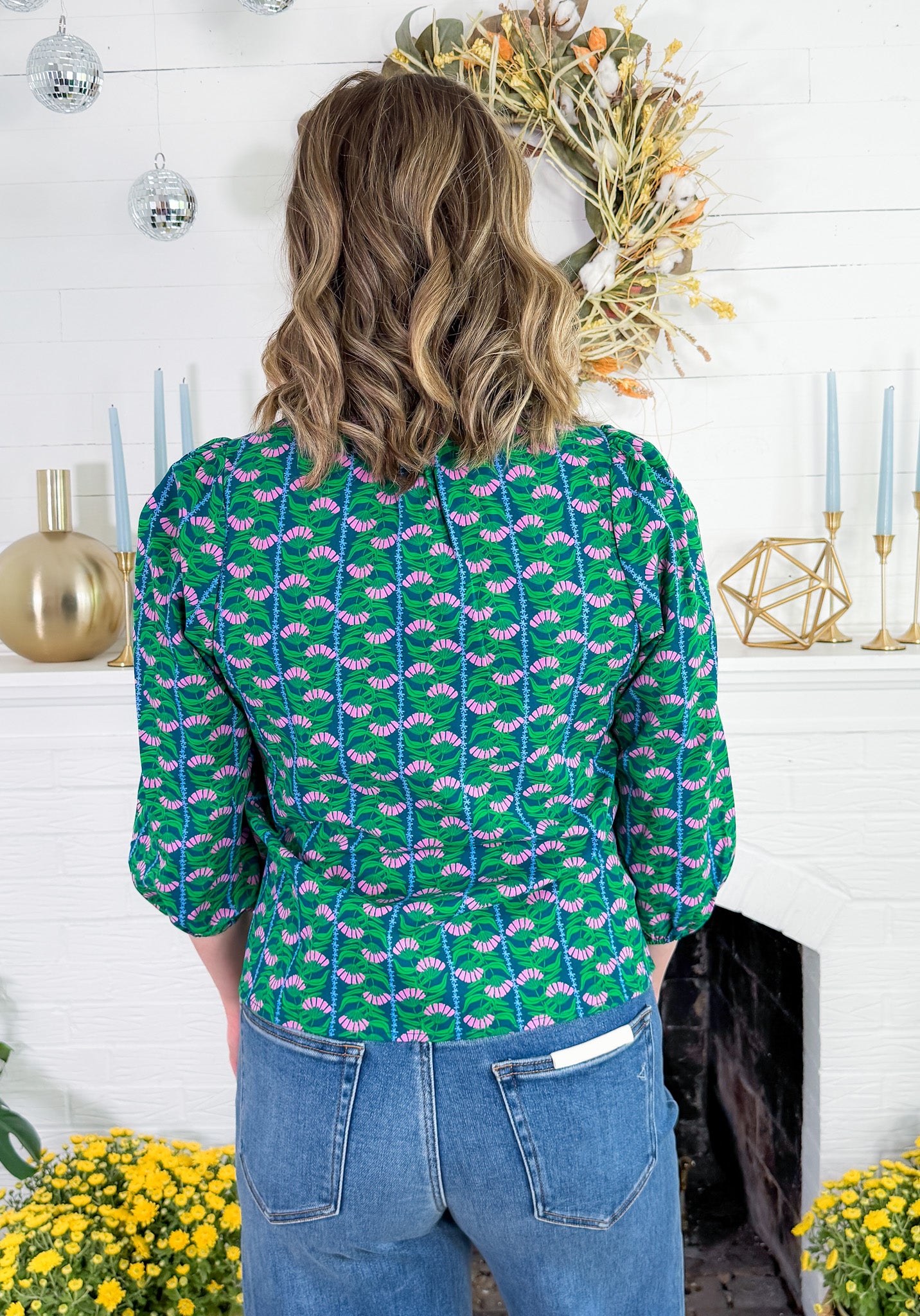 Lia Green Honey Vines Top Mary Square