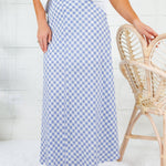 Libby Periwinkle Blue Gingham Maxi Skirt Things Between