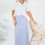 Libby Periwinkle Blue Gingham Maxi Skirt Things Between