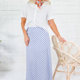 Libby Periwinkle Blue Gingham Maxi Skirt Things Between