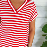 Liberty Red Striped Mini Dress Staccato