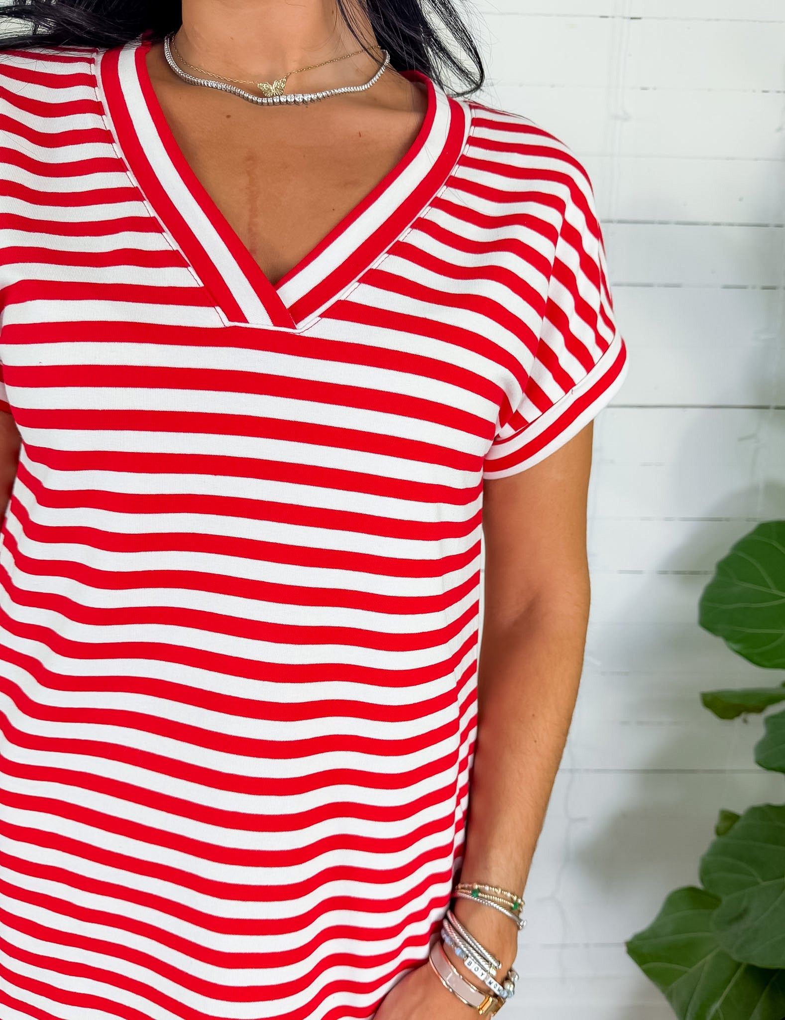 Liberty Red Striped Mini Dress Staccato