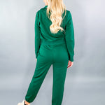 Lillian Forest Green Knit Jumpsuit