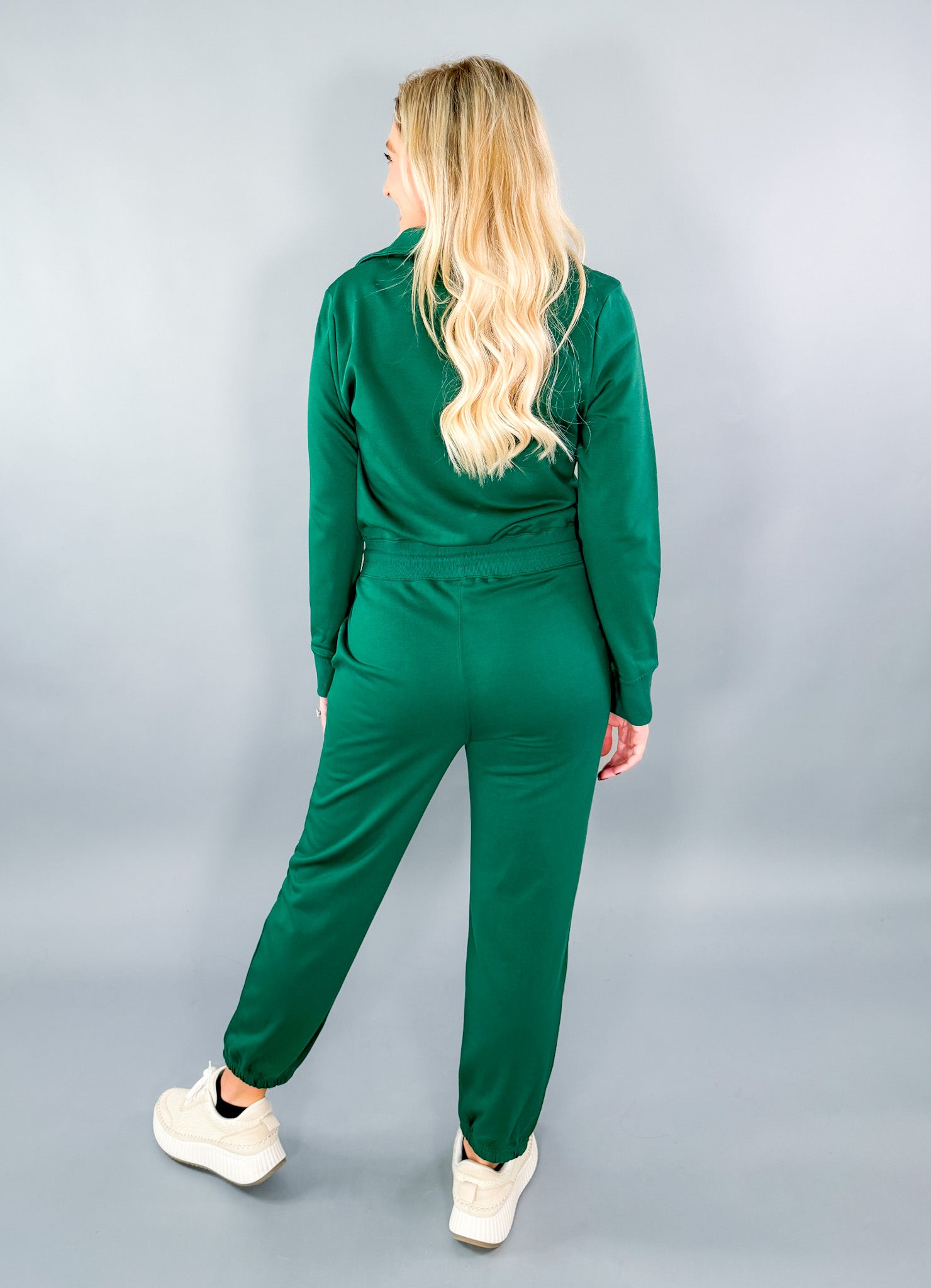 Lillian Forest Green Knit Jumpsuit