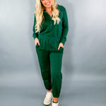 Lillian Forest Green Knit Jumpsuit