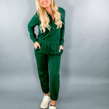 Lillian Forest Green Knit Jumpsuit