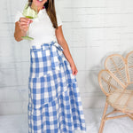 Linzie Blue Buffalo Tie Maxi Skirt