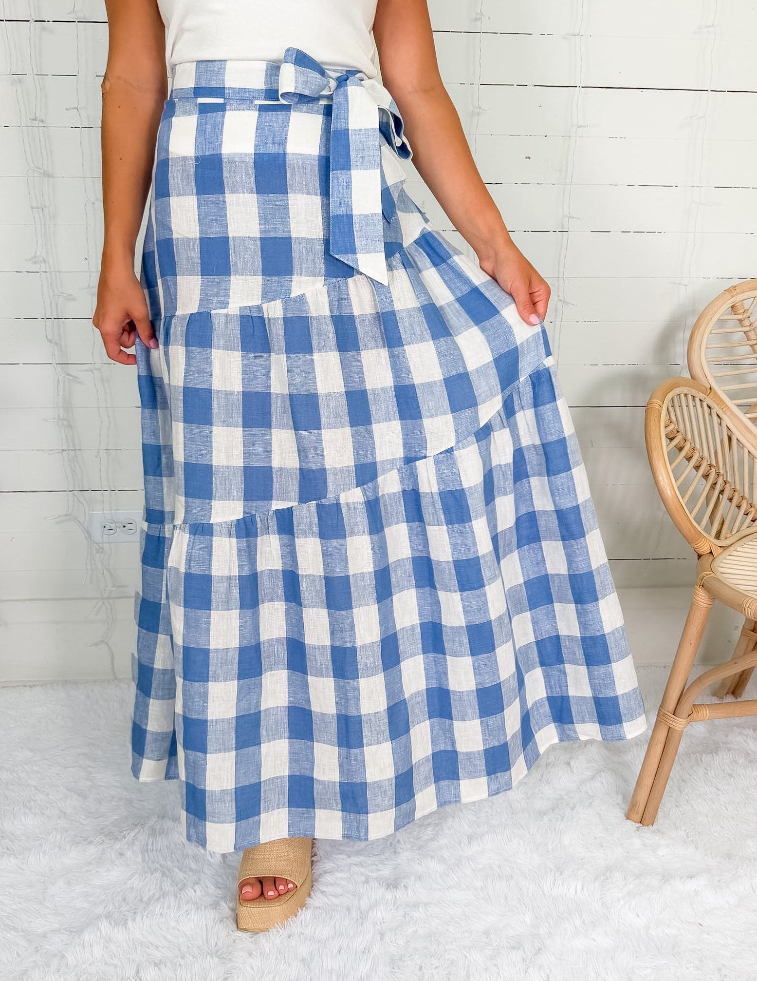 Linzie Blue Buffalo Tie Maxi Skirt