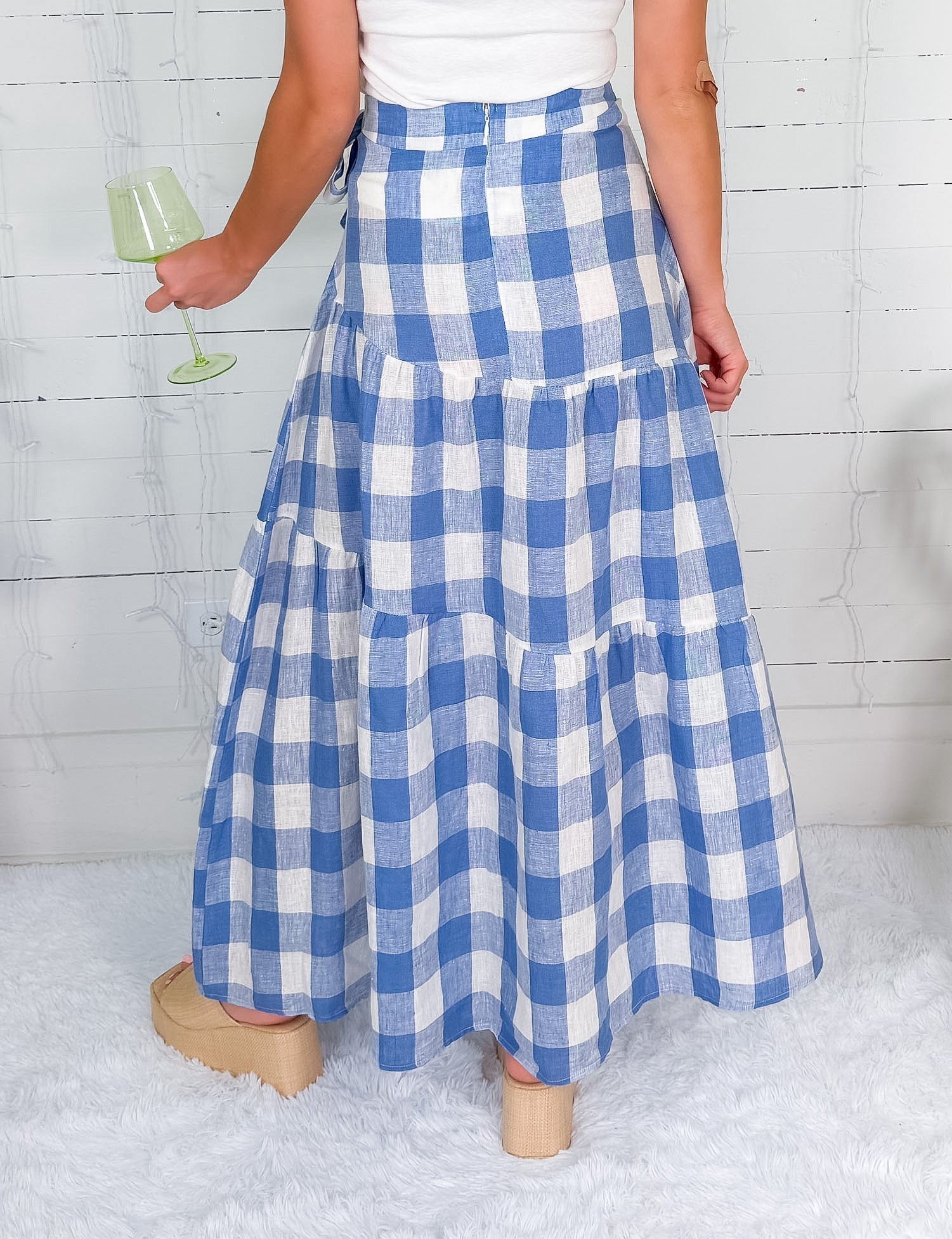 Linzie Blue Buffalo Tie Maxi Skirt