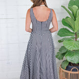Lisa Black Gingham Sleeveless Maxi Dress