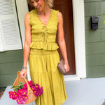 Livia Chartreuse Smocked Top Lucy Paris