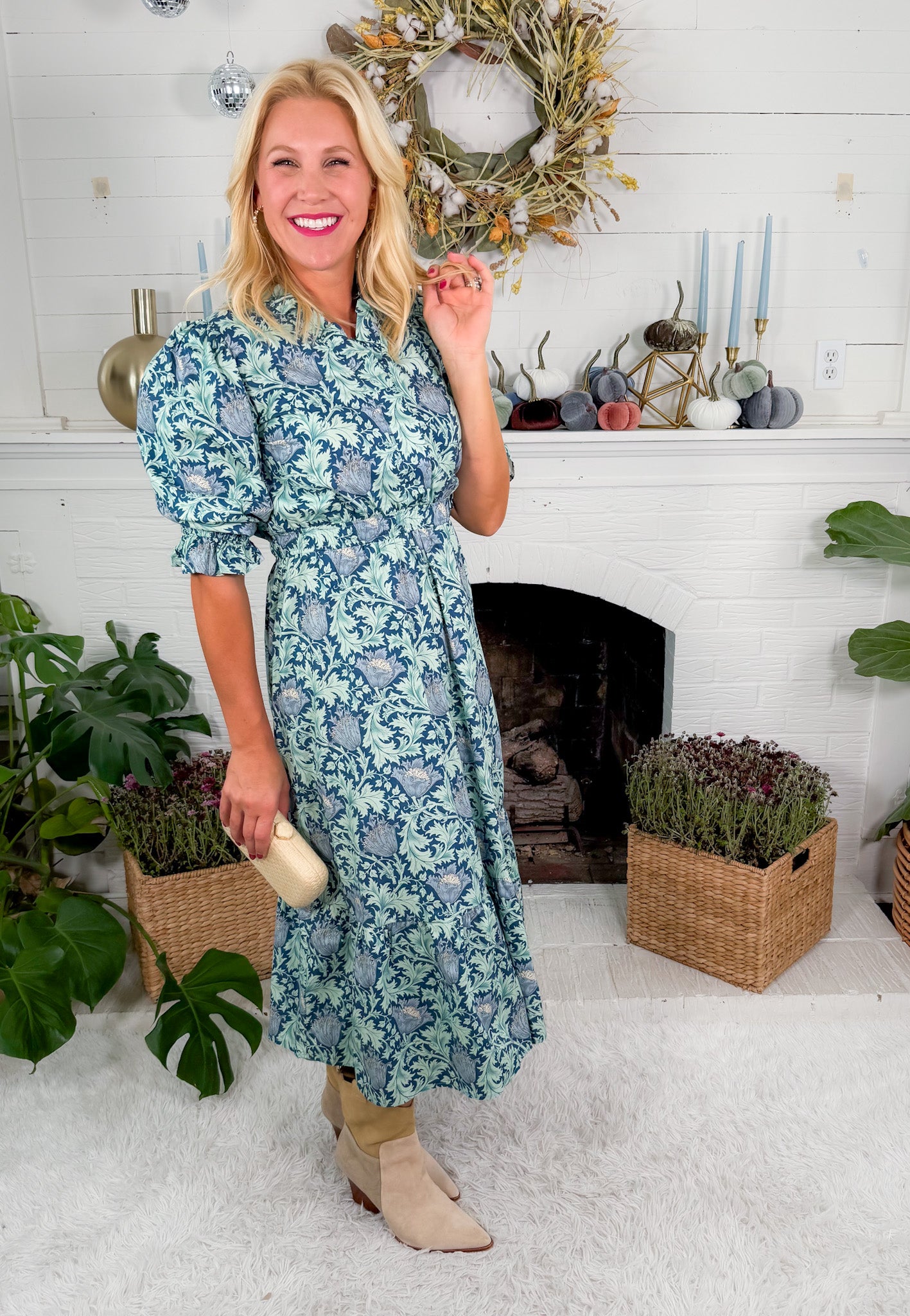 Liza Jane Navy + Mint Maxi Dress Umgee