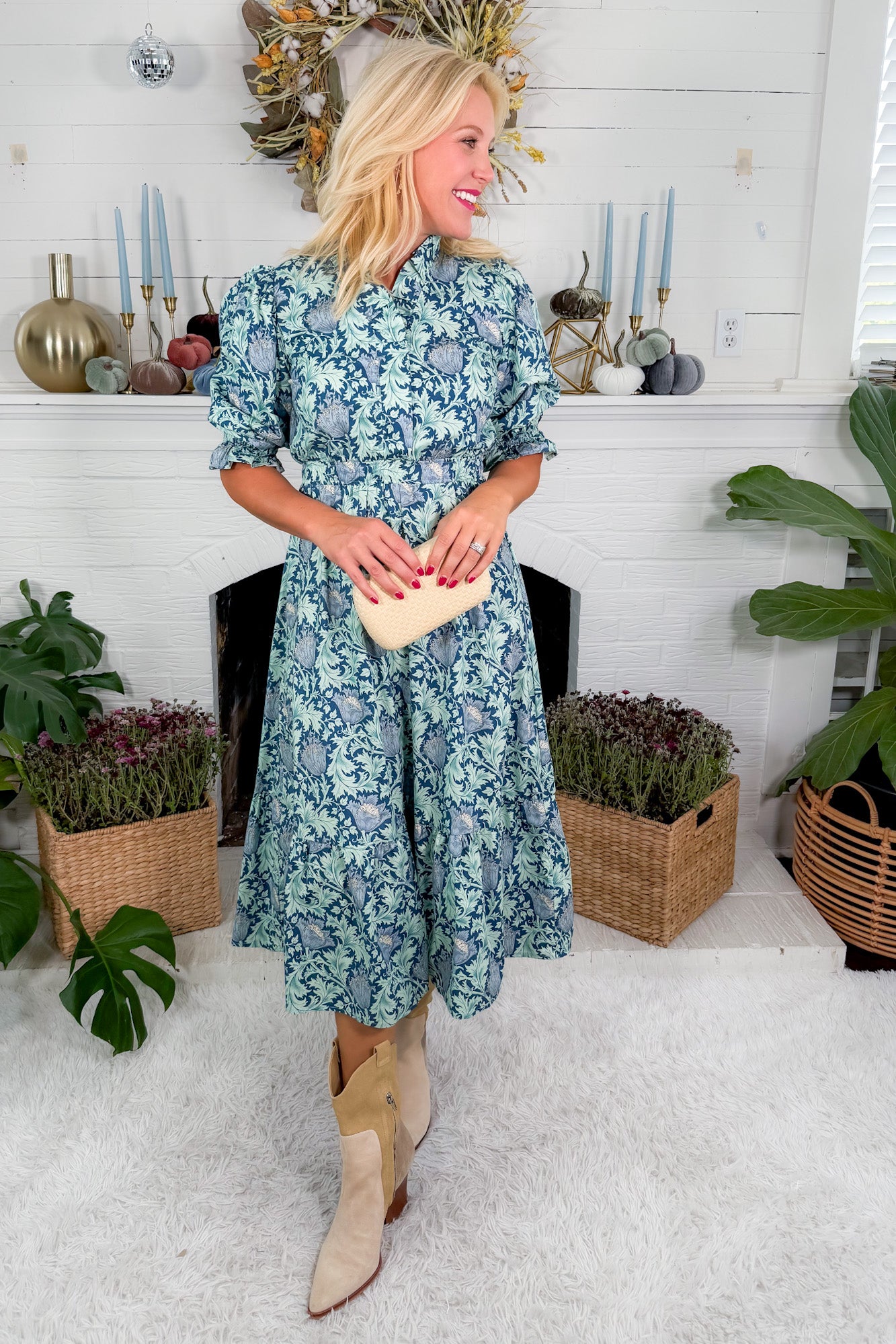Liza Jane Navy + Mint Maxi Dress Umgee