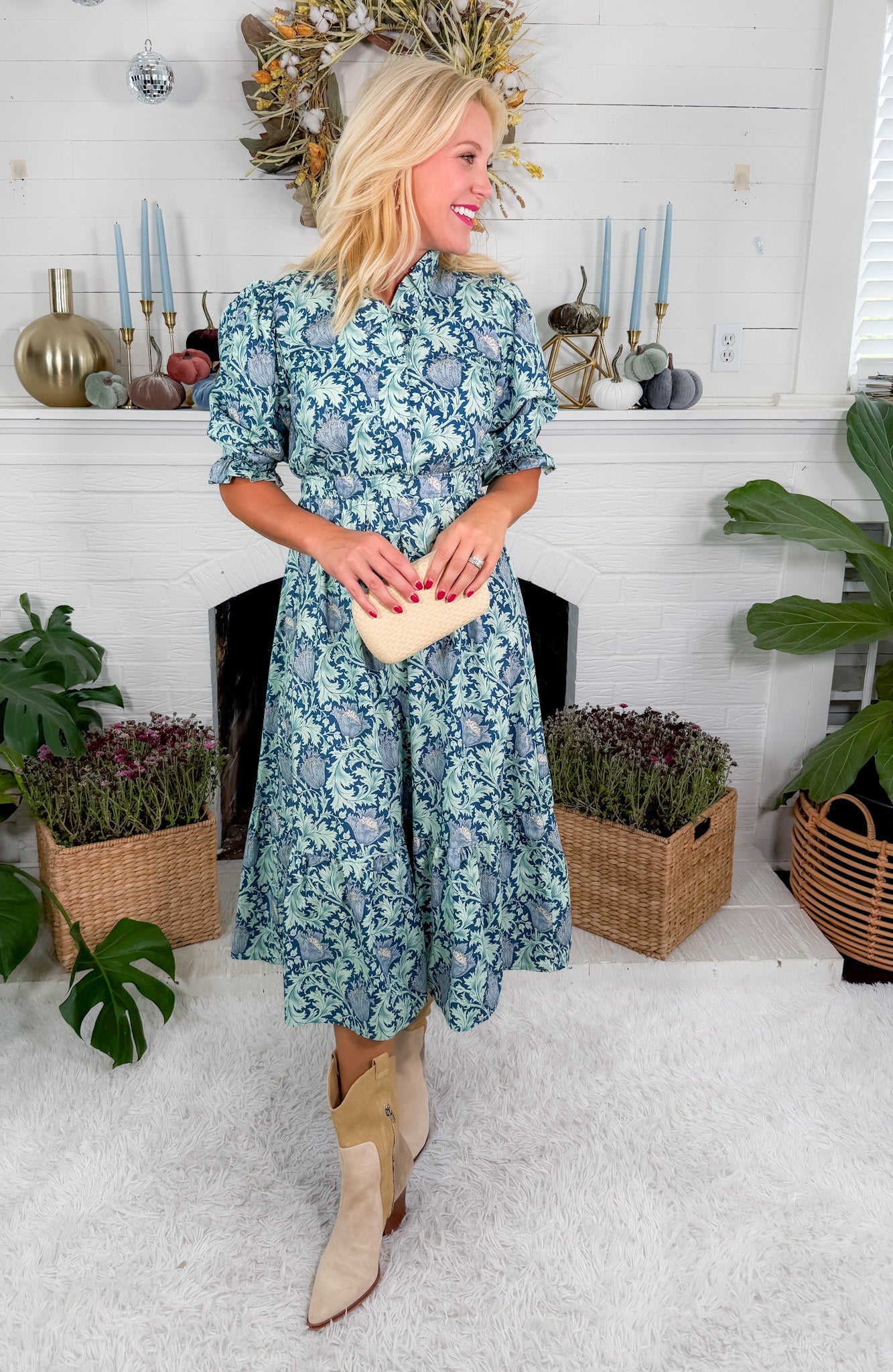 Liza Jane Navy + Mint Maxi Dress Umgee
